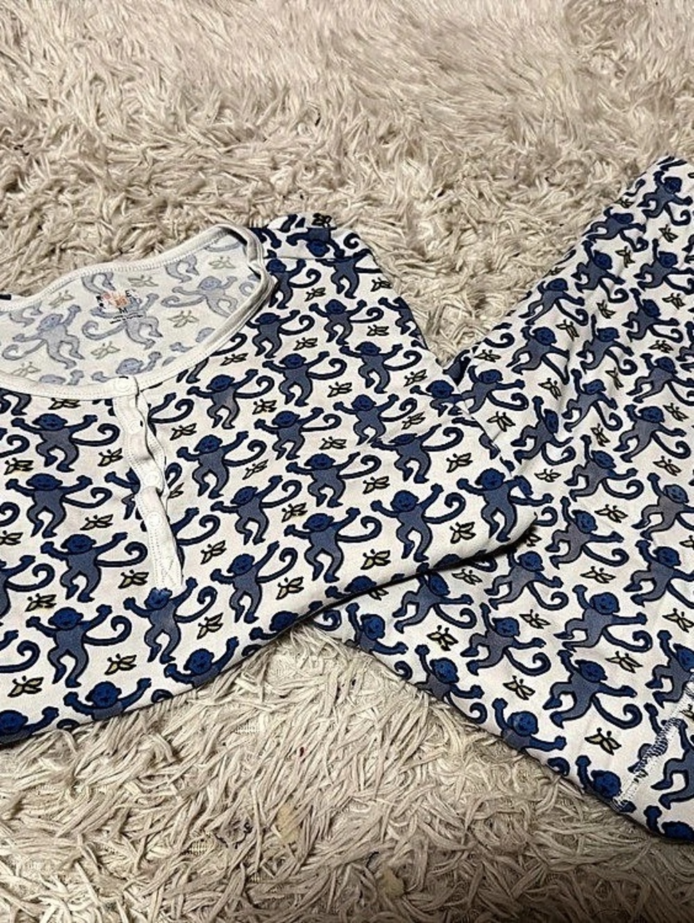 Roller rabbit blue pajamas top and bottom